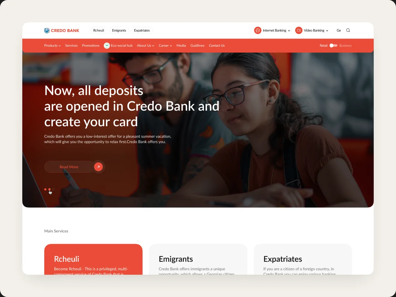 Credo Bank screenshots